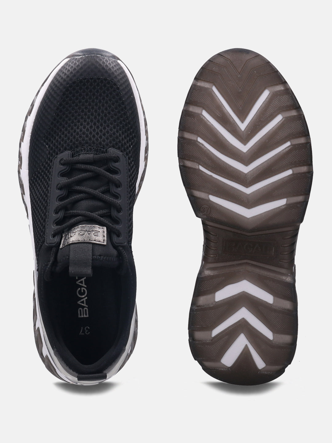Chi Black & Silver Chunky Sneakers - BAGATT