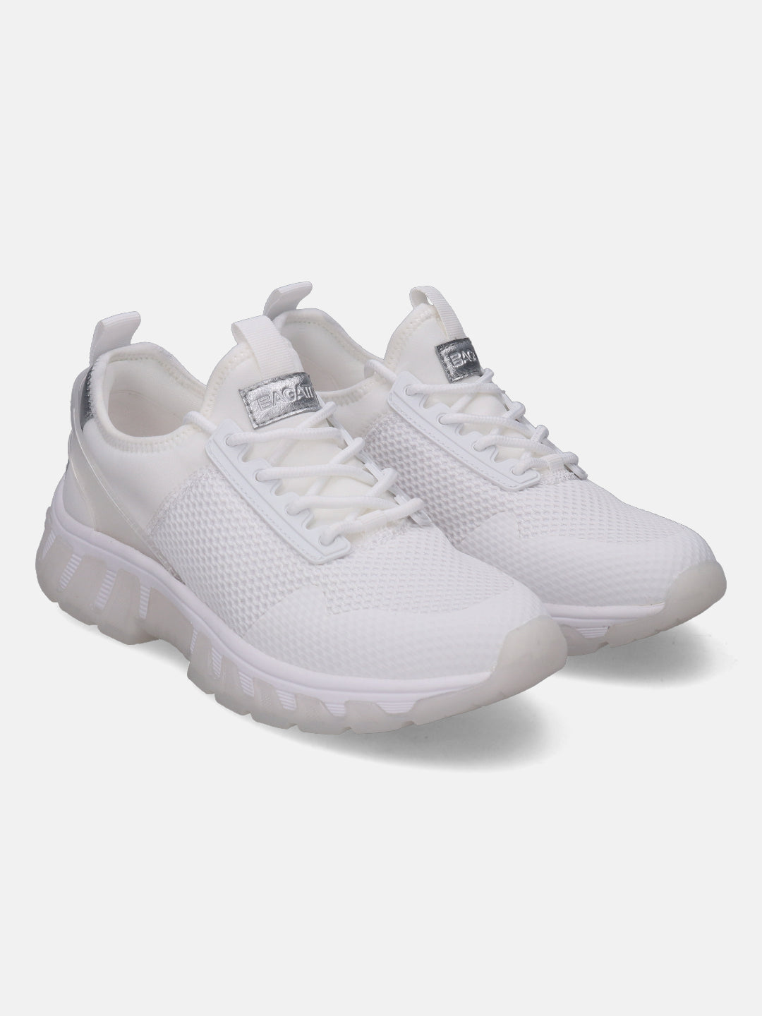 Chi White & Silver Chunky Sneakers - BAGATT