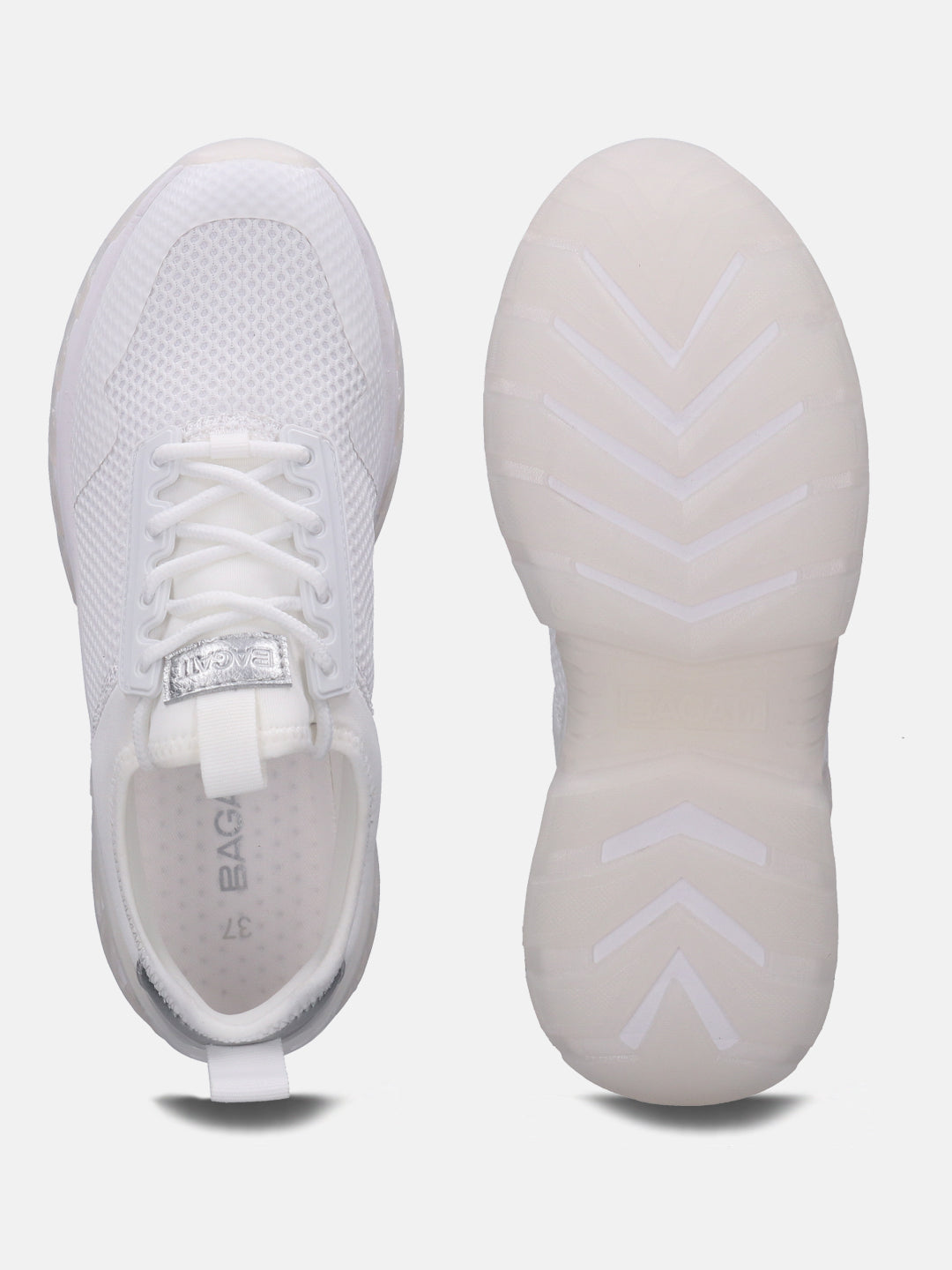 Chi White & Silver Chunky Sneakers - BAGATT