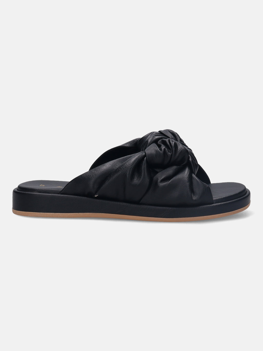 Ravenna Black Flat Sandals - BAGATT