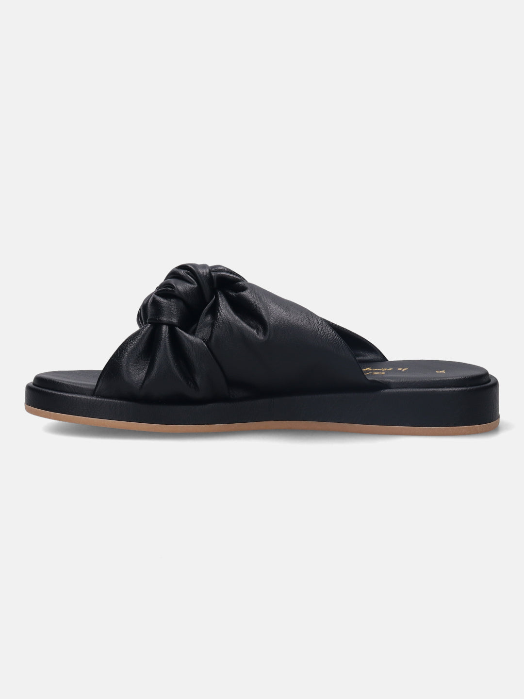 Ravenna Black Flat Sandals - BAGATT