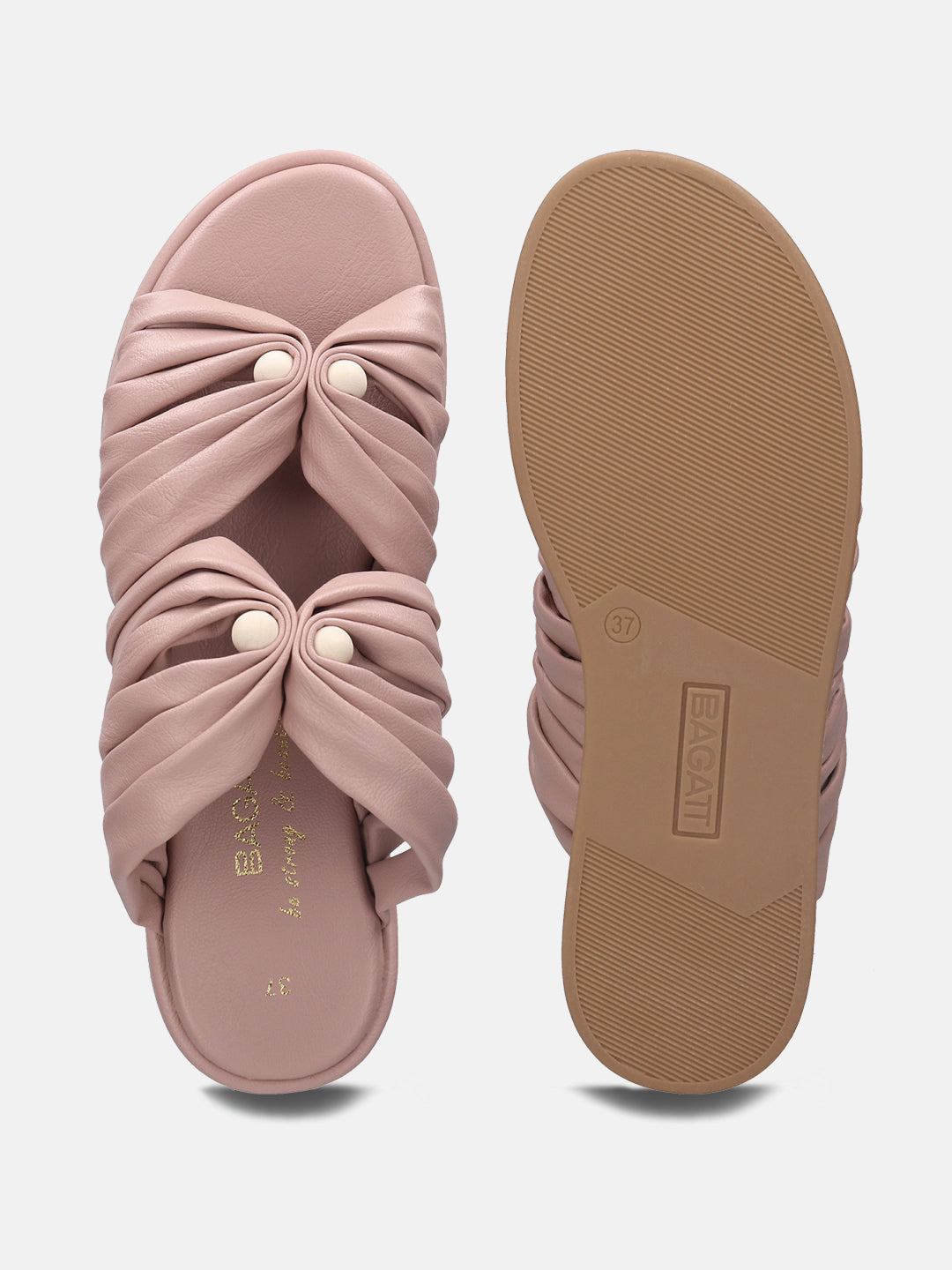 Ravenna Rose Pink Flat Sandals - BAGATT