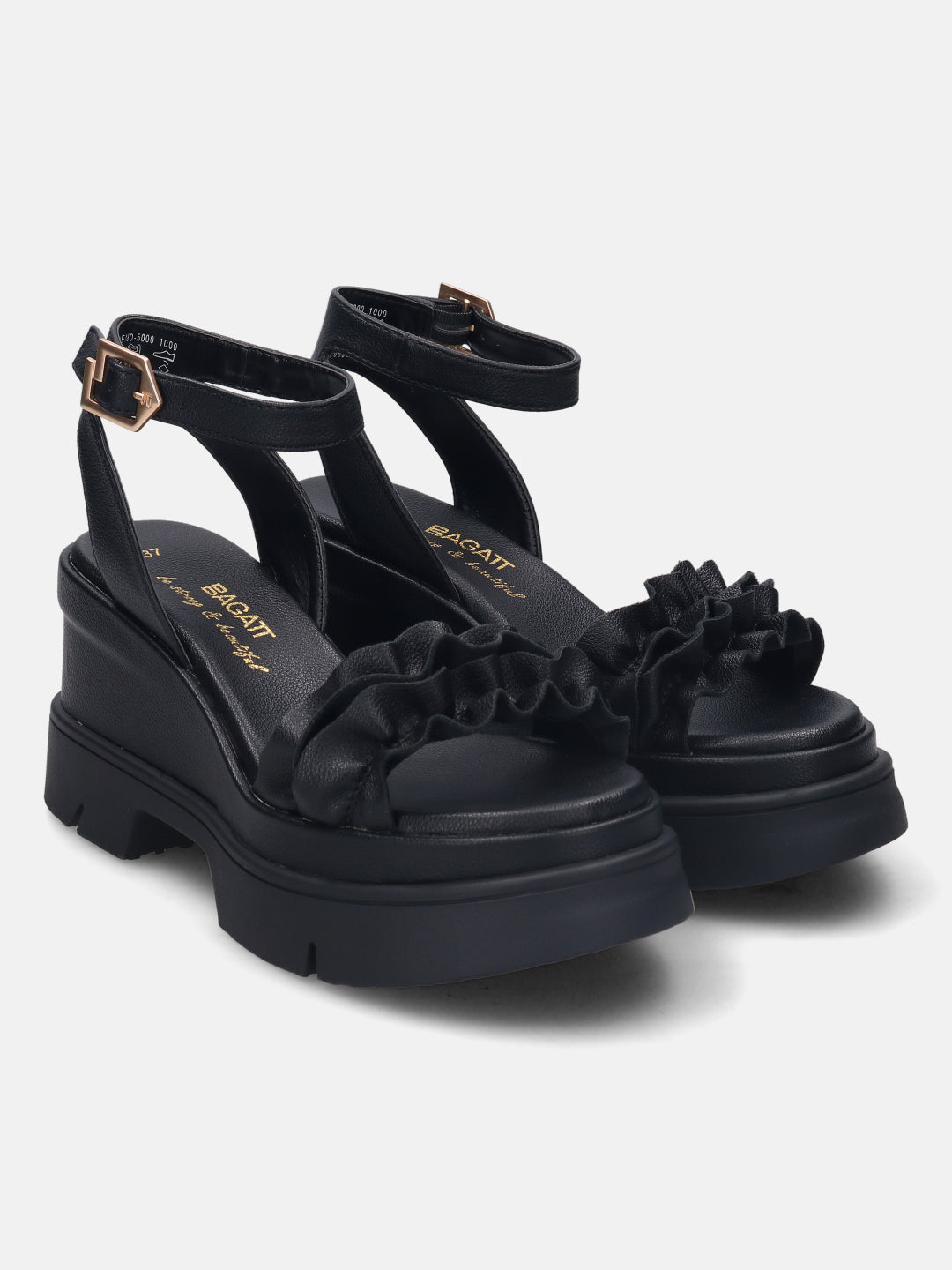 Trish Black Wedges - BAGATT