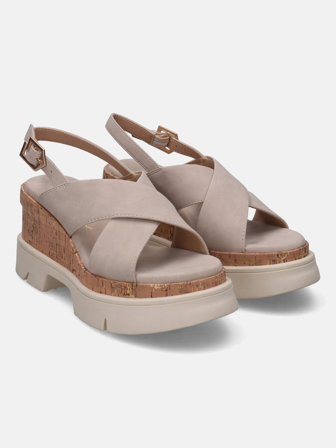 Beige discount wedge sandals