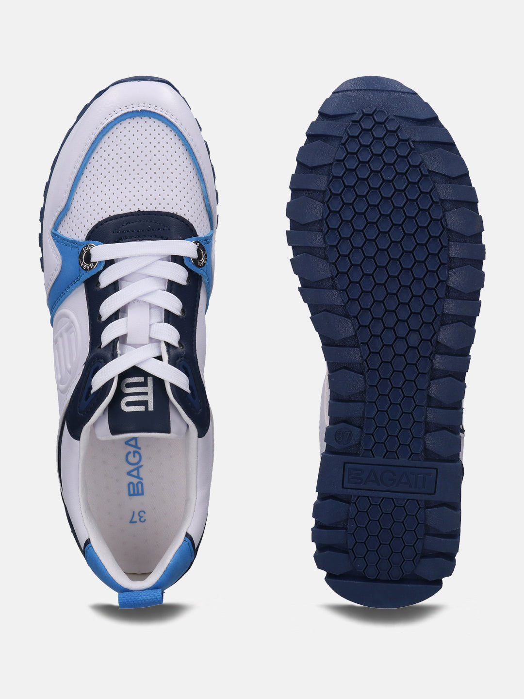 Siena White & Blue Sneakers - BAGATT