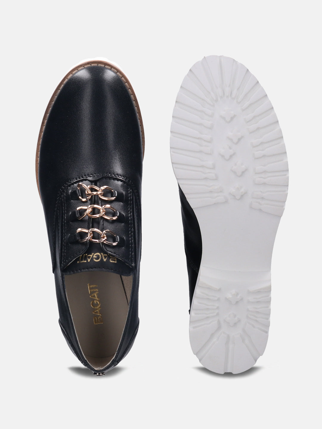 BAGATT Enny Black Premium Leather Formal Slip-ons
