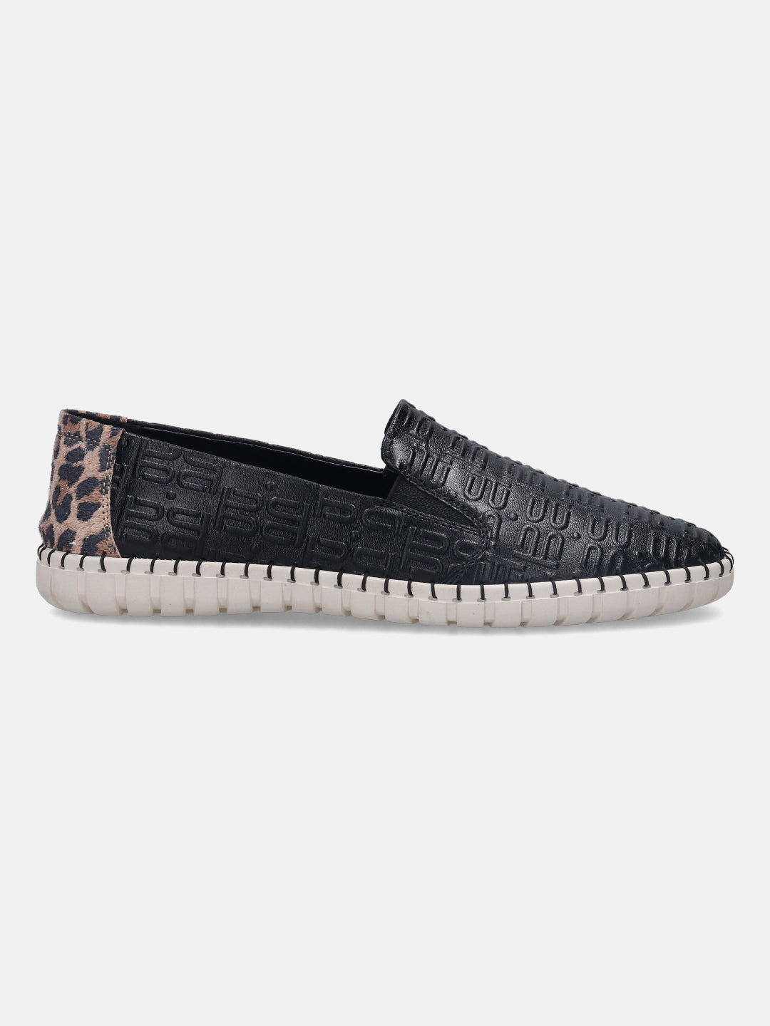 Bali Black Animal Print Casual Loafers - BAGATT