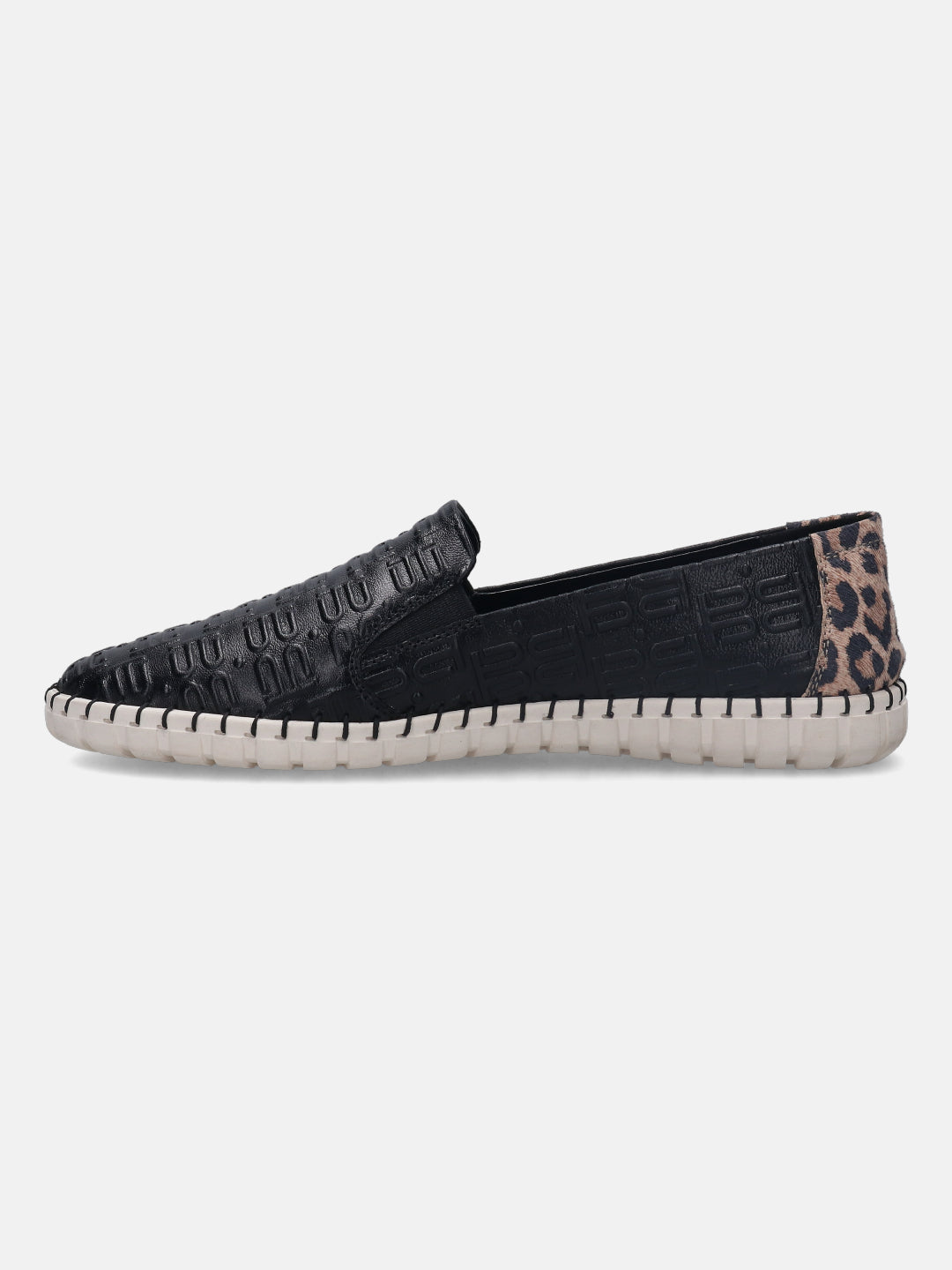 Bali Black Animal Print Casual Loafers - BAGATT