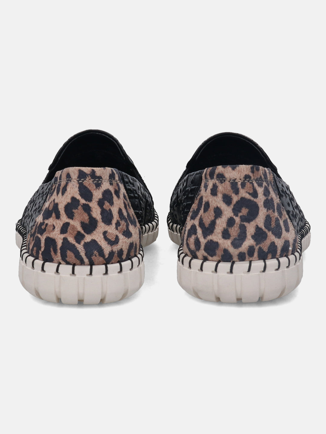 Bali Black Animal Print Casual Loafers - BAGATT