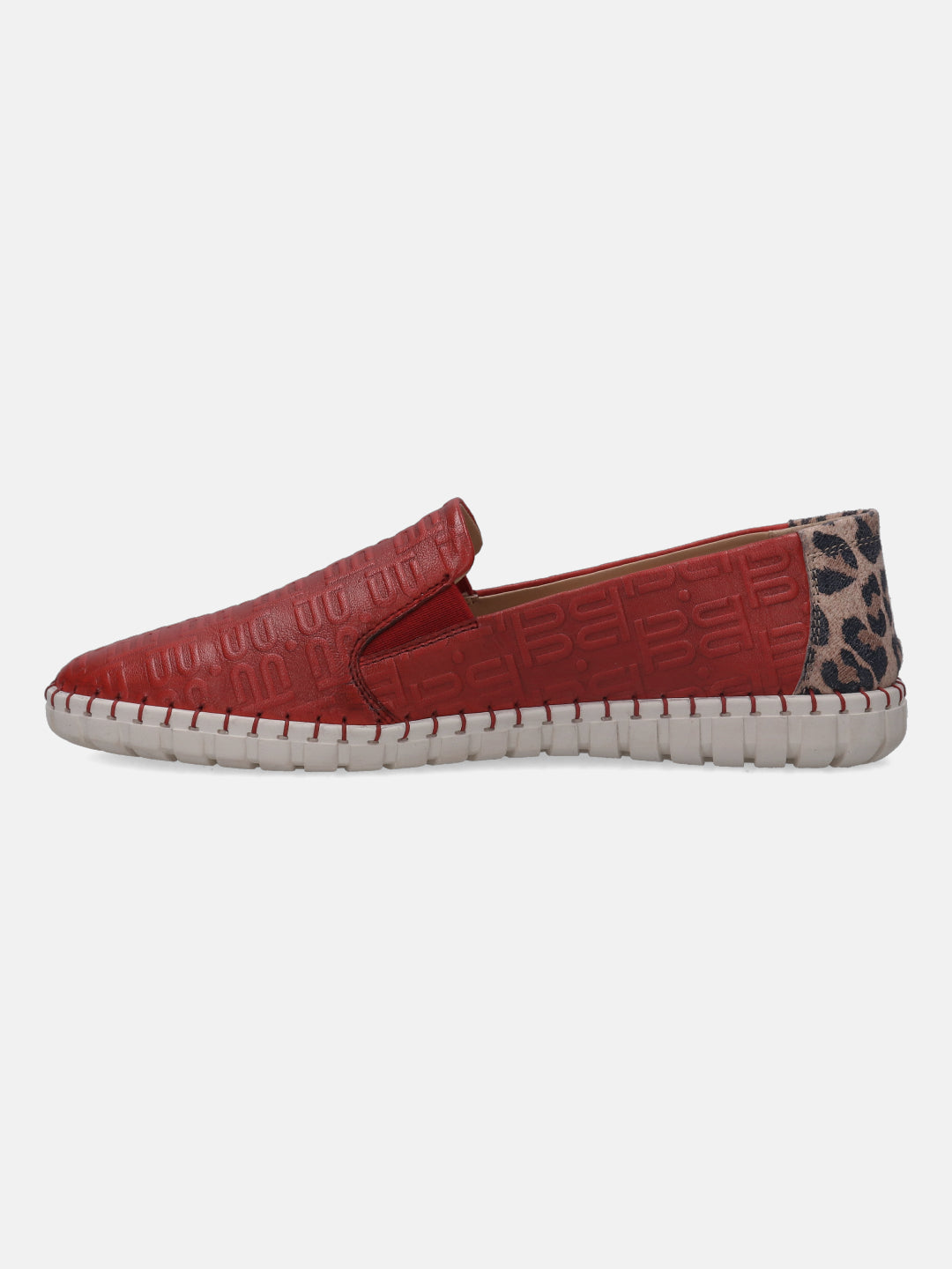 Bali Red Animal Print Casual Loafers - BAGATT