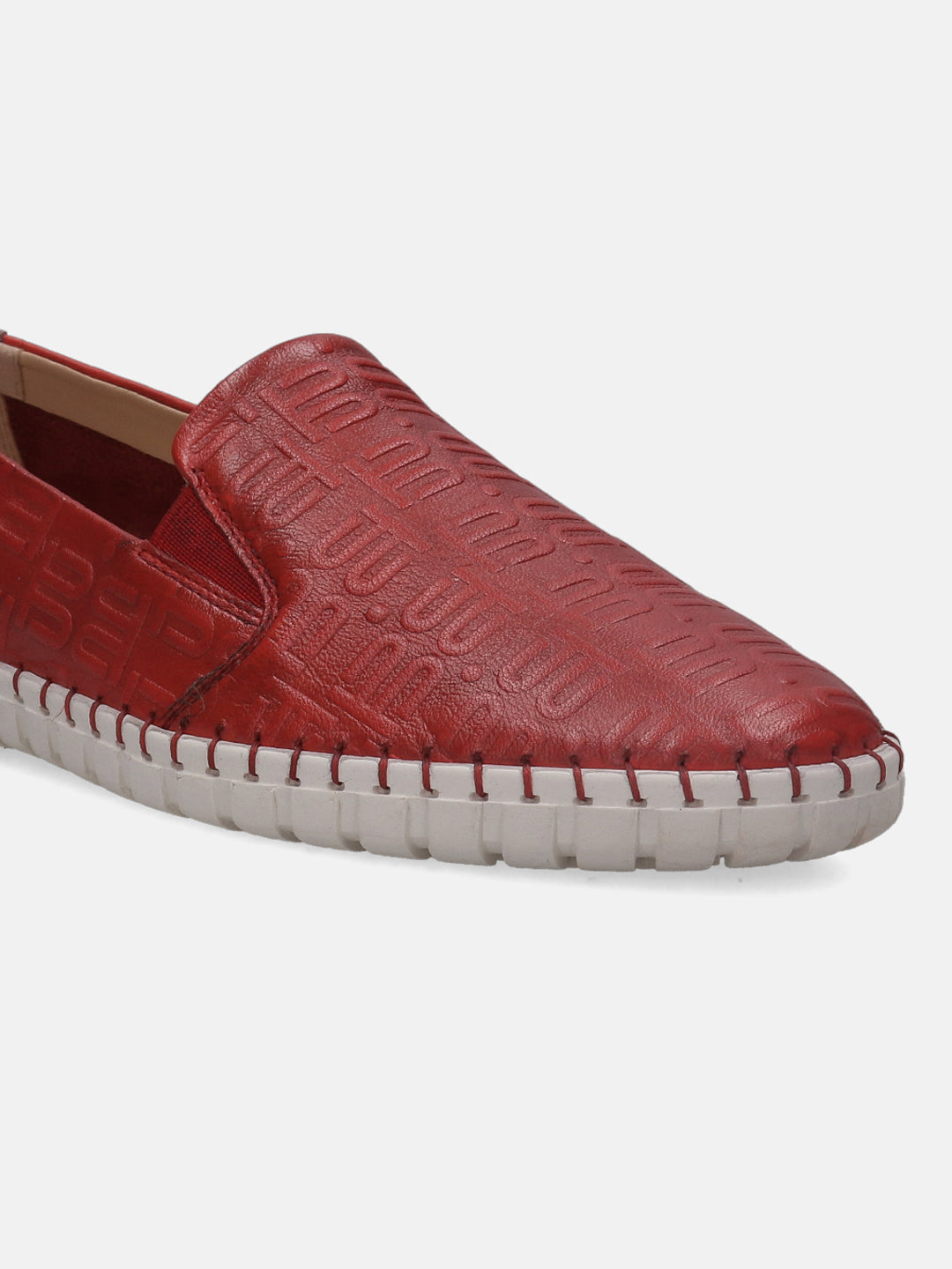 Bali Red Animal Print Casual Loafers - BAGATT