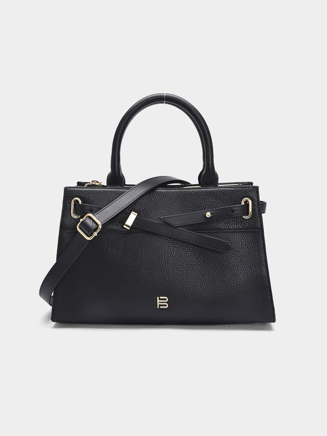 TT.BAGATT Black Wax Leather Satchel  Handbags