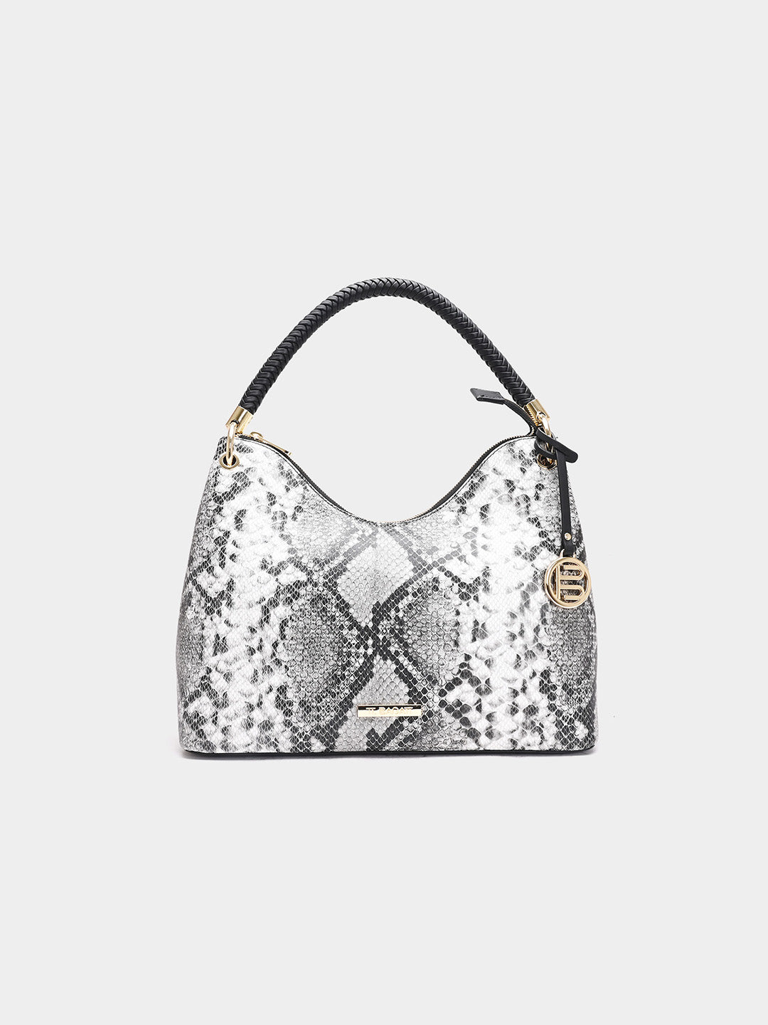 TT.BAGATT Black Snake print leather Hobo Handbags