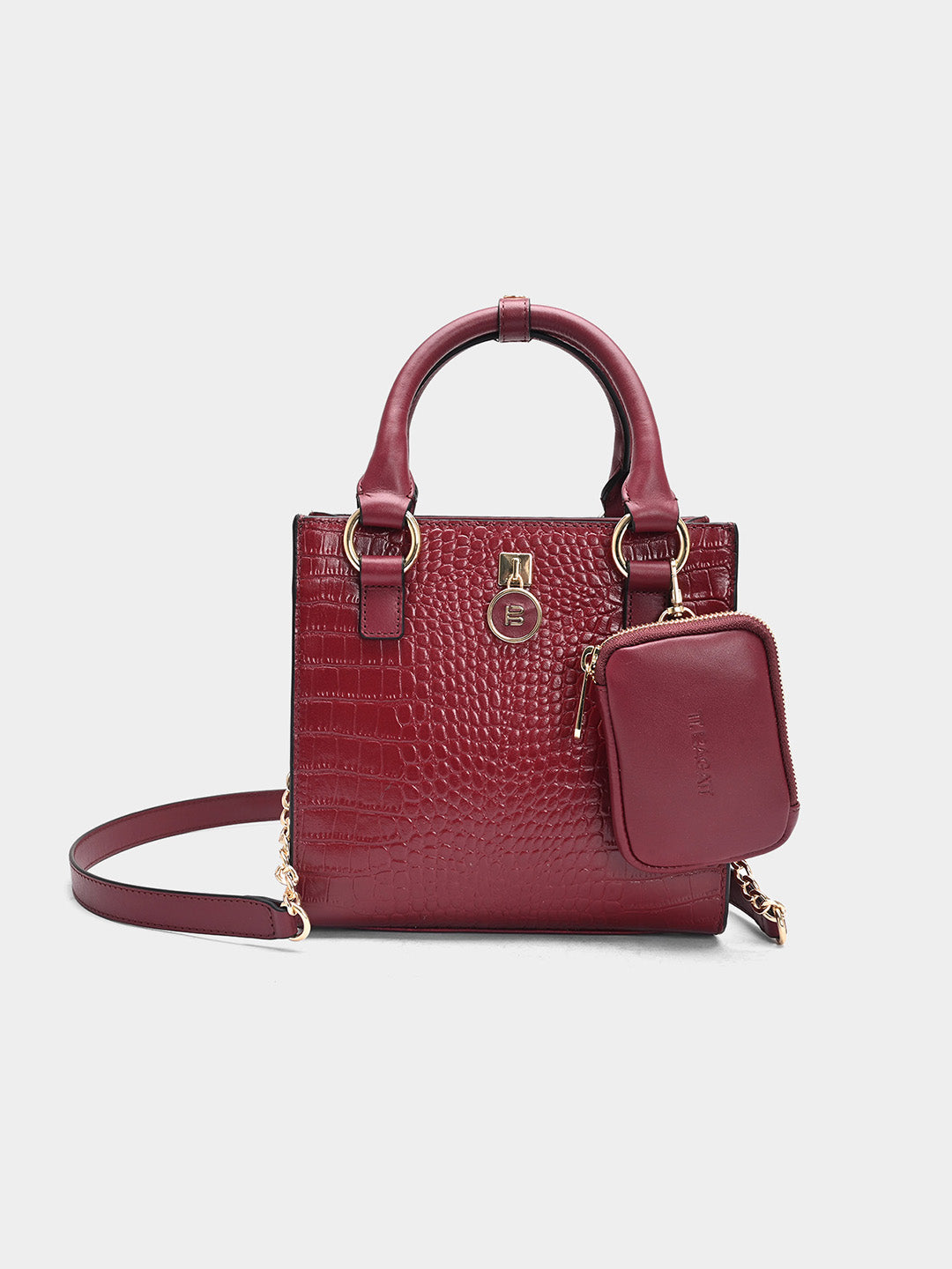 TT.BAGATT Wine Croco leather Sling  Handbags