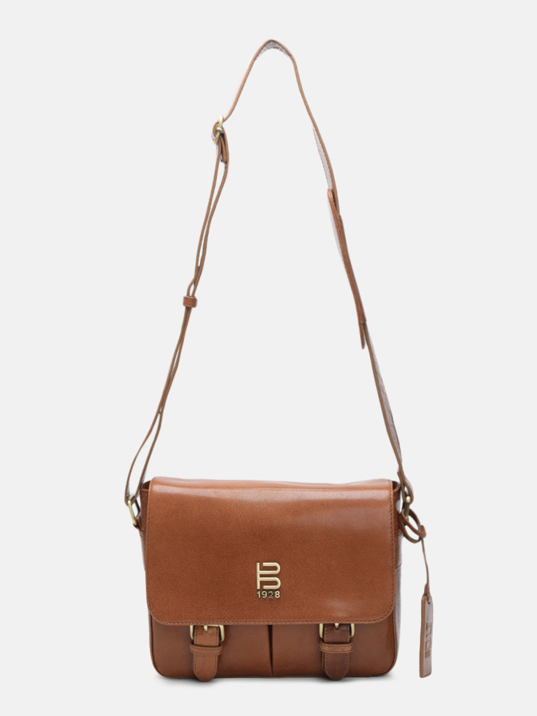 BAGATT Novara Mid Brown Leather Messenger Bag