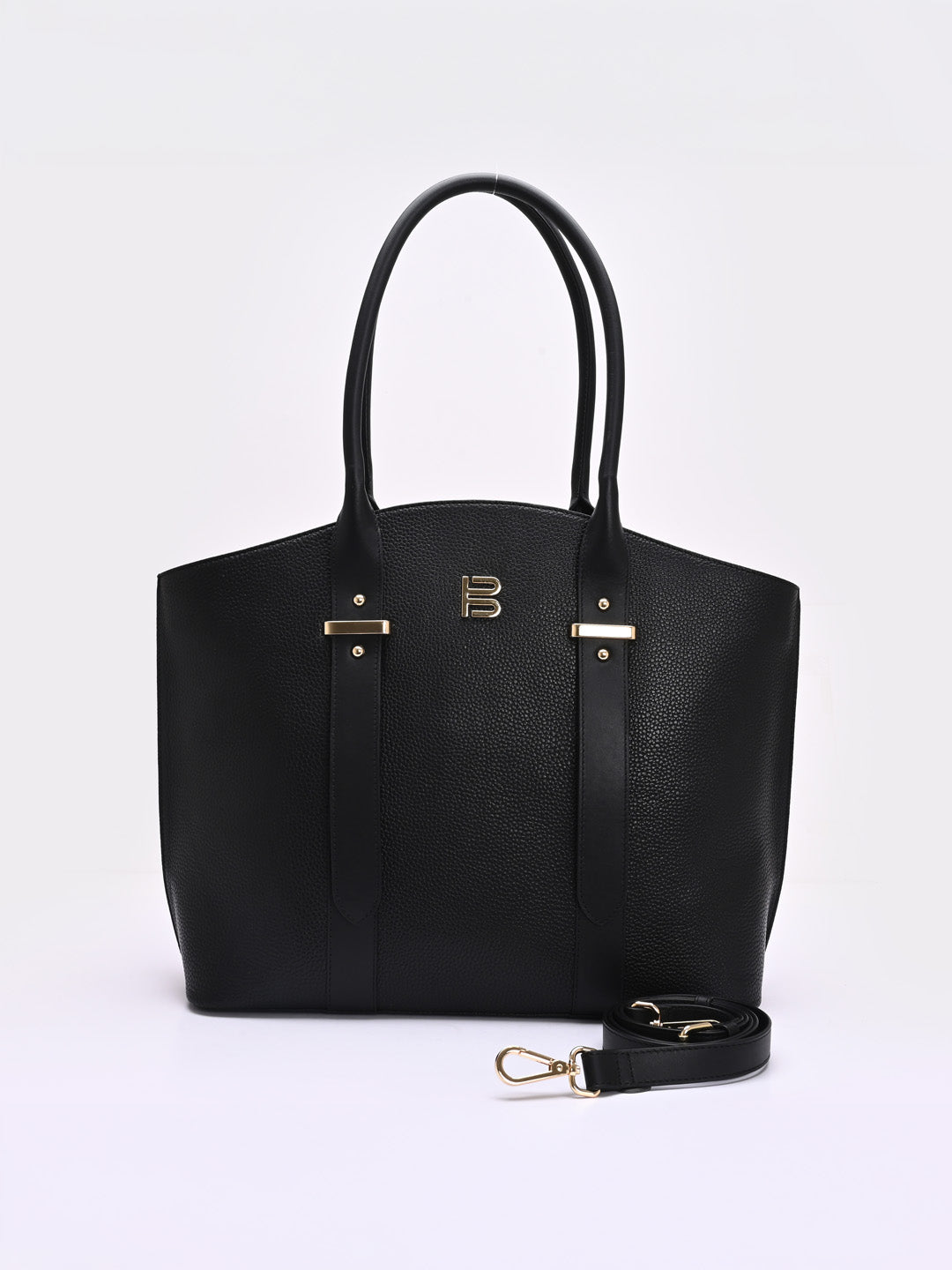 TT.BAGATT Black Wax Leather Tote Bag Handbags