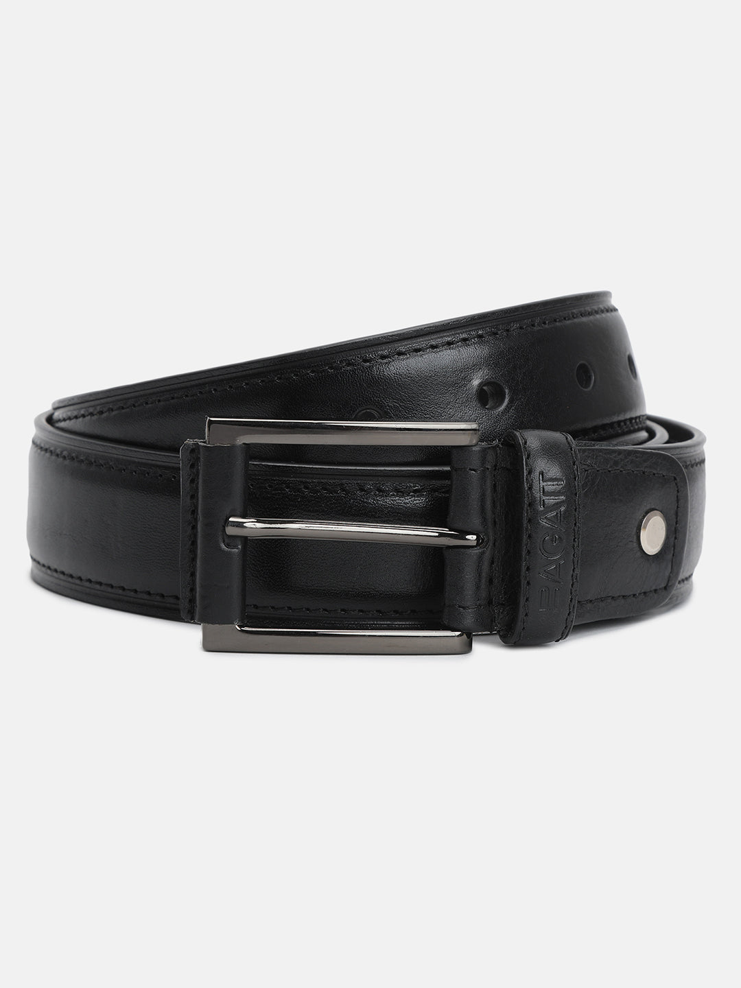 BAGATT Black Non-Reversible Leather Belt