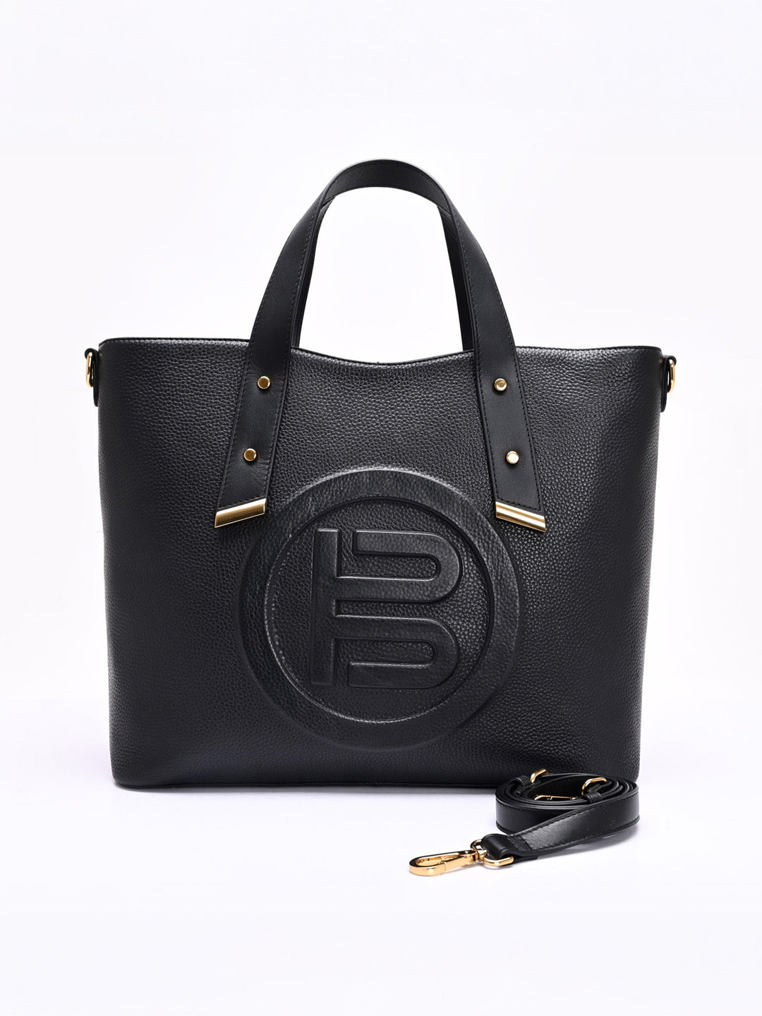 TT.BAGATT Black Wax Leather Tote Handbags