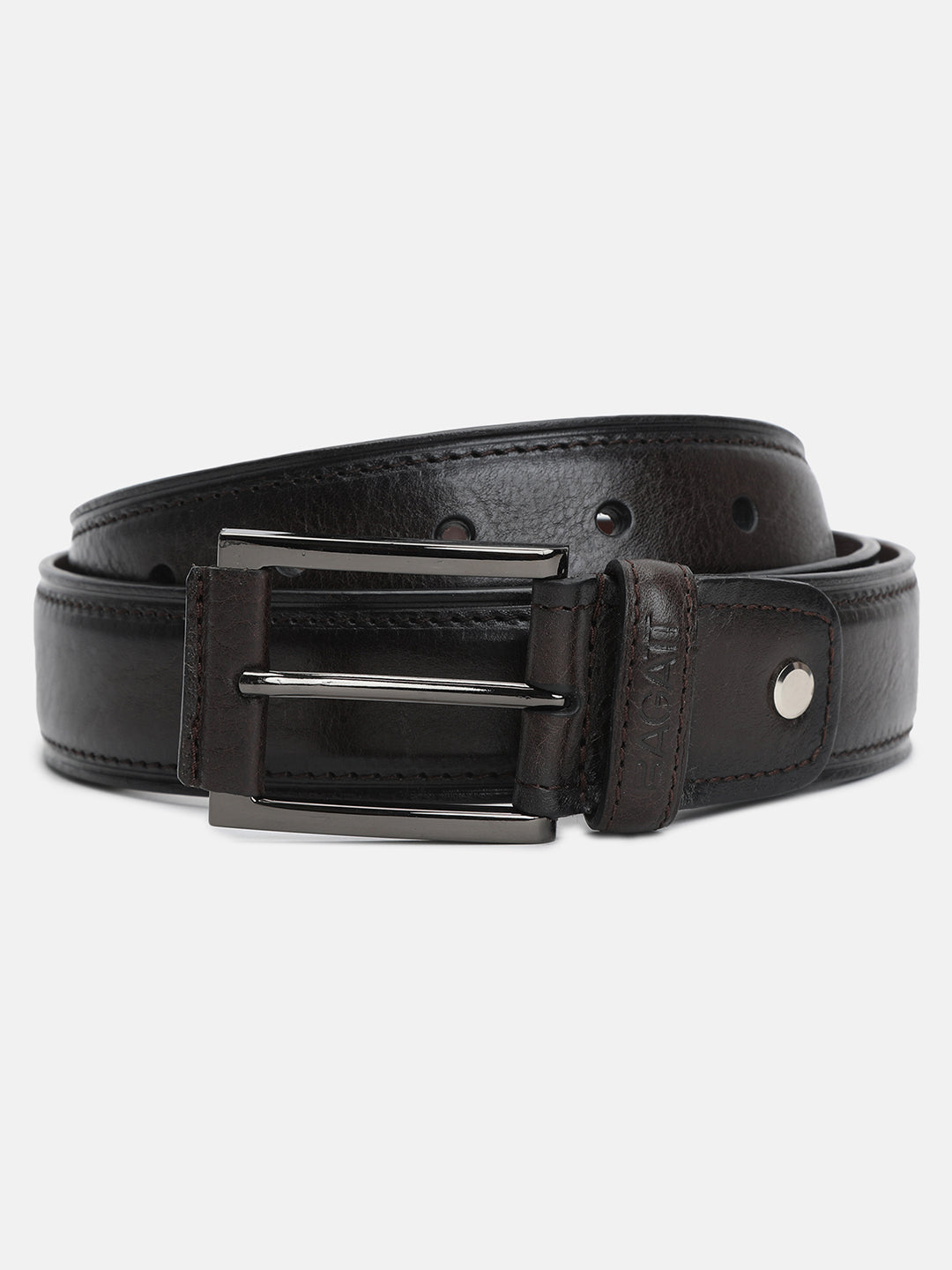 BAGATT Dark Brown Non-Reversible Leather Belt
