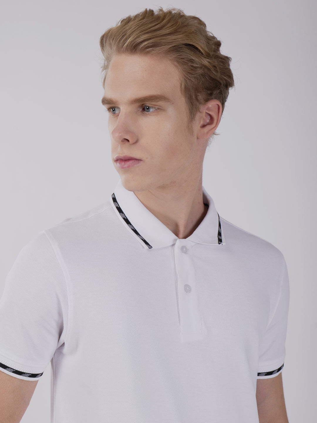 BAGATT Men's White Cotton Polo T-Shirt