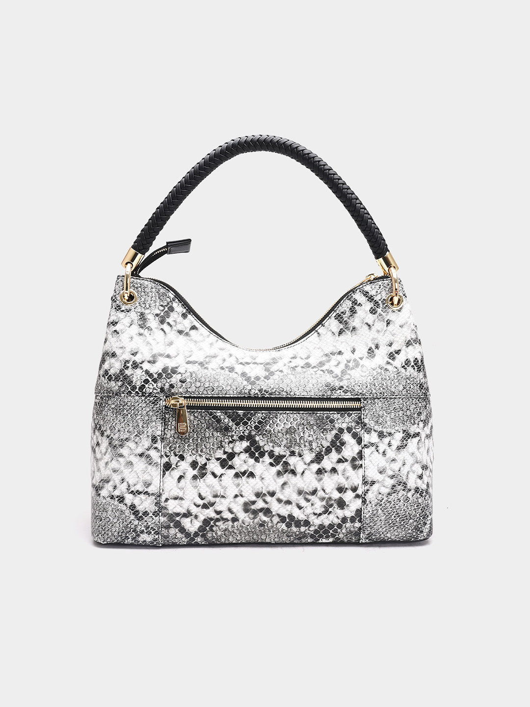 TT.BAGATT Black Snake print leather Hobo Handbags