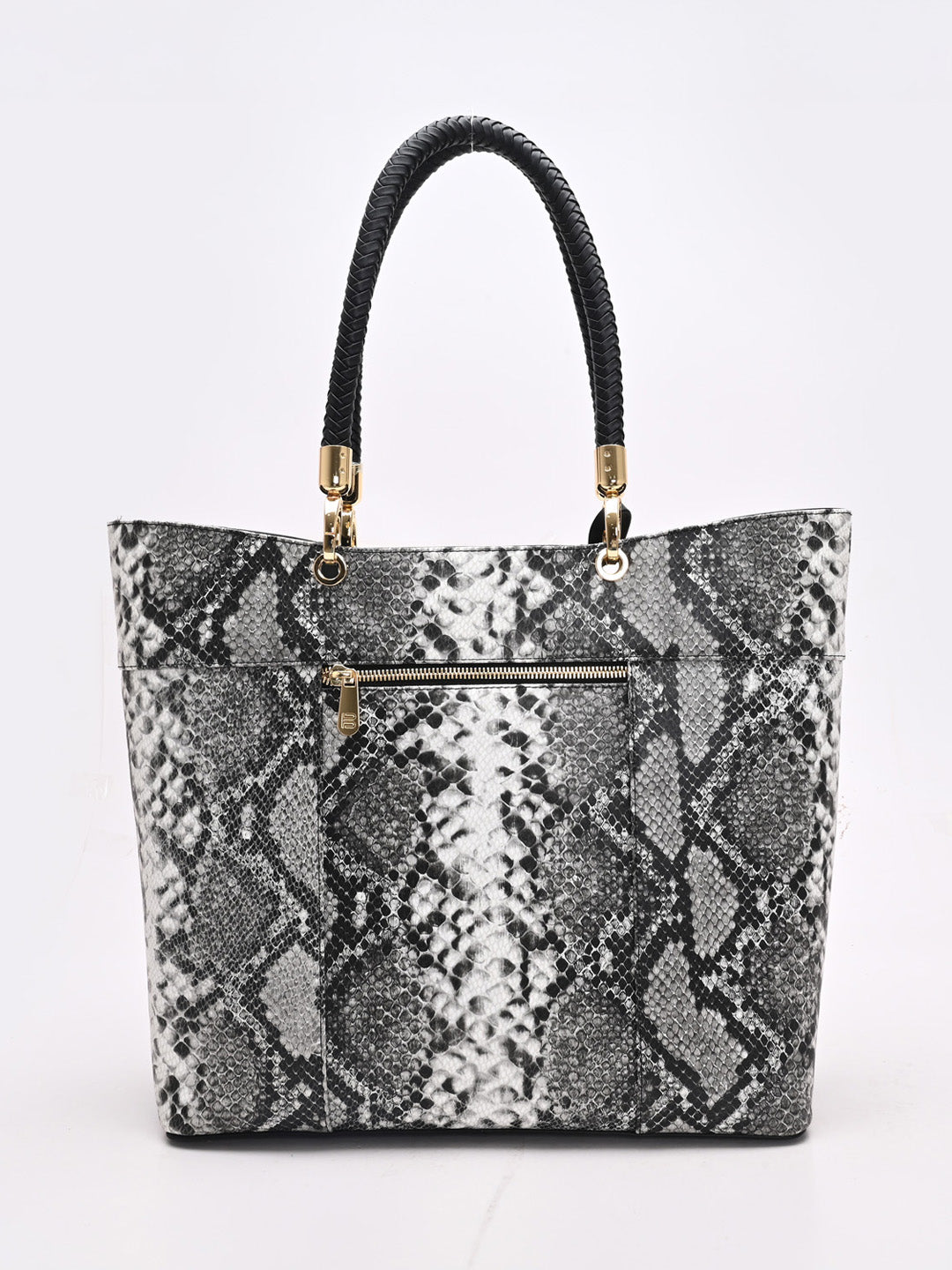 TT.BAGATT Black Snake print leather Tote Handbags