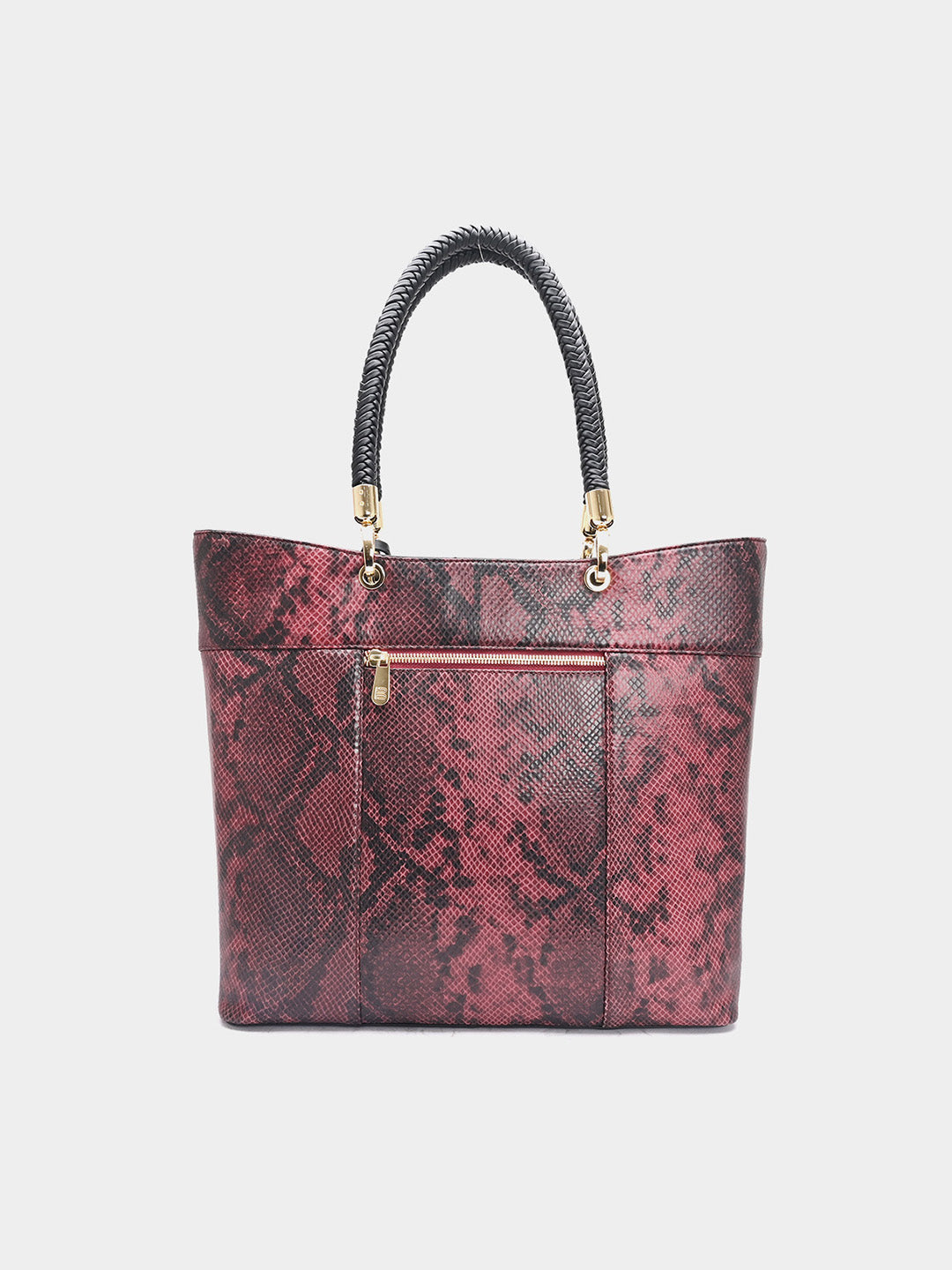 TT.BAGATT Black Snake print leather Tote Handbags