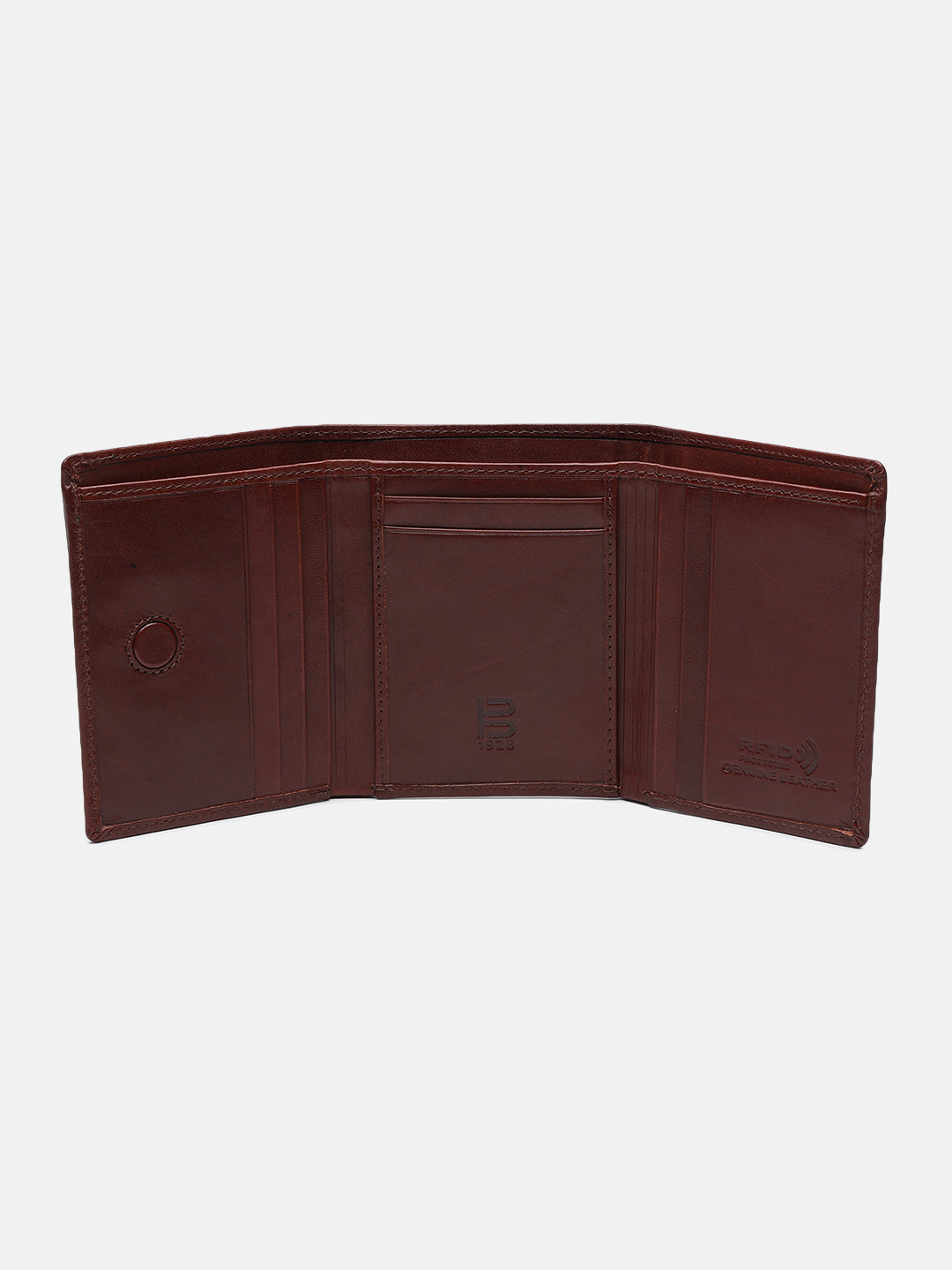 BAGATT Brown Tri-Fold Wallet