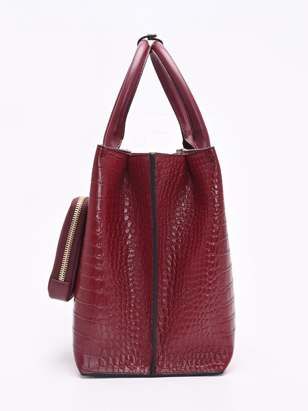 TT.BAGATT Wine Croco leather Satchel  Handbags