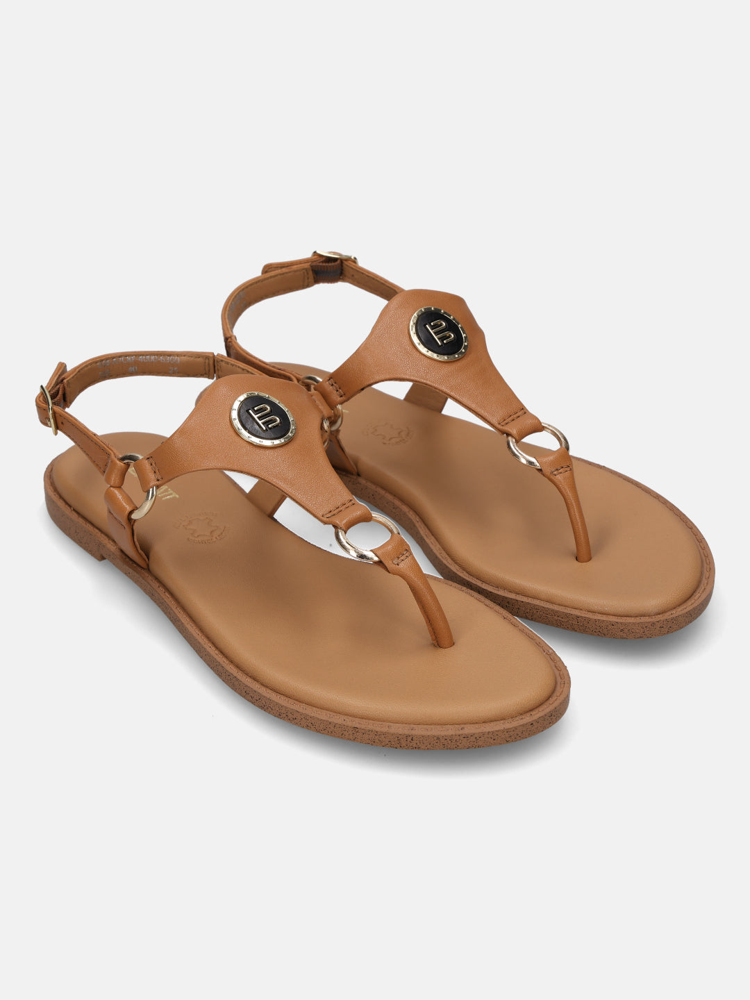 TT.BAGATT Goldy Cognac Premium Leather Thongs Flat Sandal