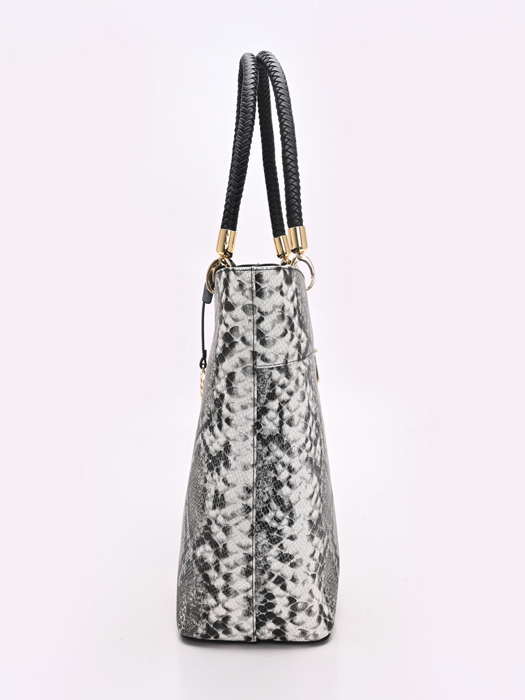 TT.BAGATT Black Snake print leather Tote Handbags