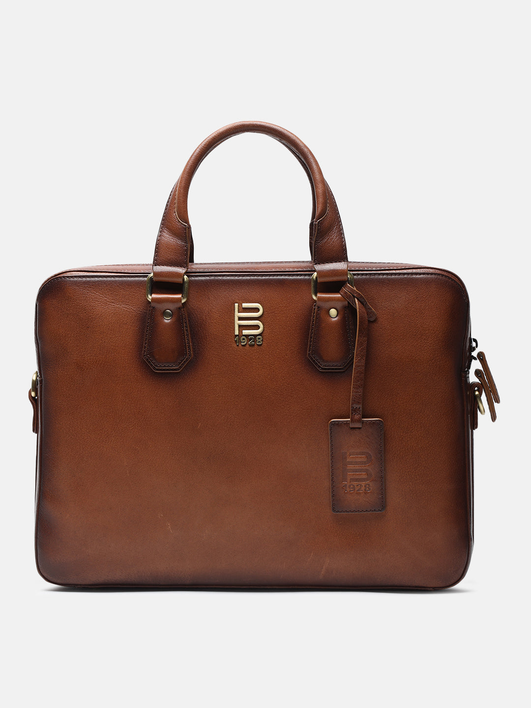 BAGATT Solofra Mid Brown Leather Laptop Bag