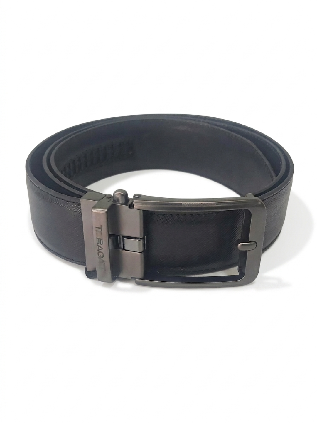 TT.BAGATT Black  Italian Leather Non-Reversible Belt