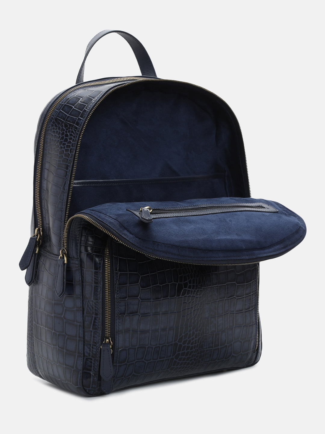 BAGATT Solofra Blue Leather Bagpack