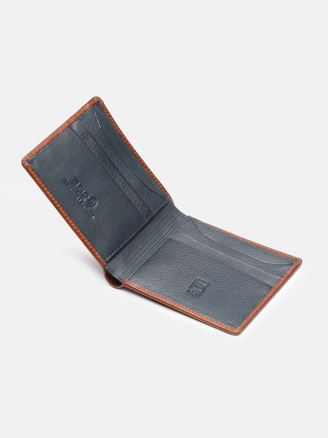 BAGATT Light Brown & Blue Bi-Fold Wallet