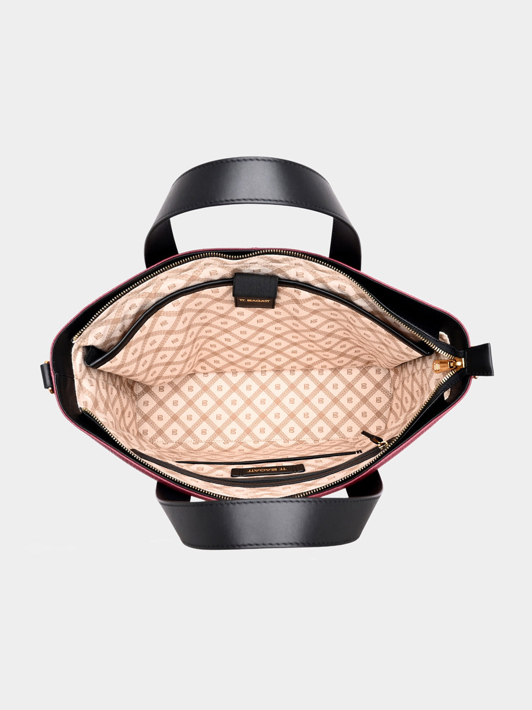 TT.BAGATT Black Wax Leather Tote Handbags