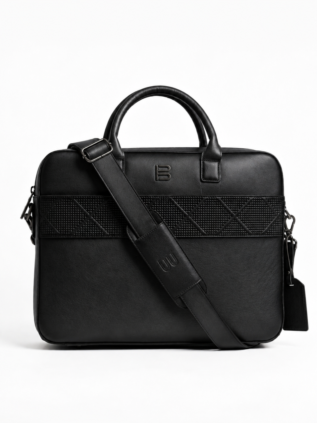 Black Nappa Leather Laptop Bag