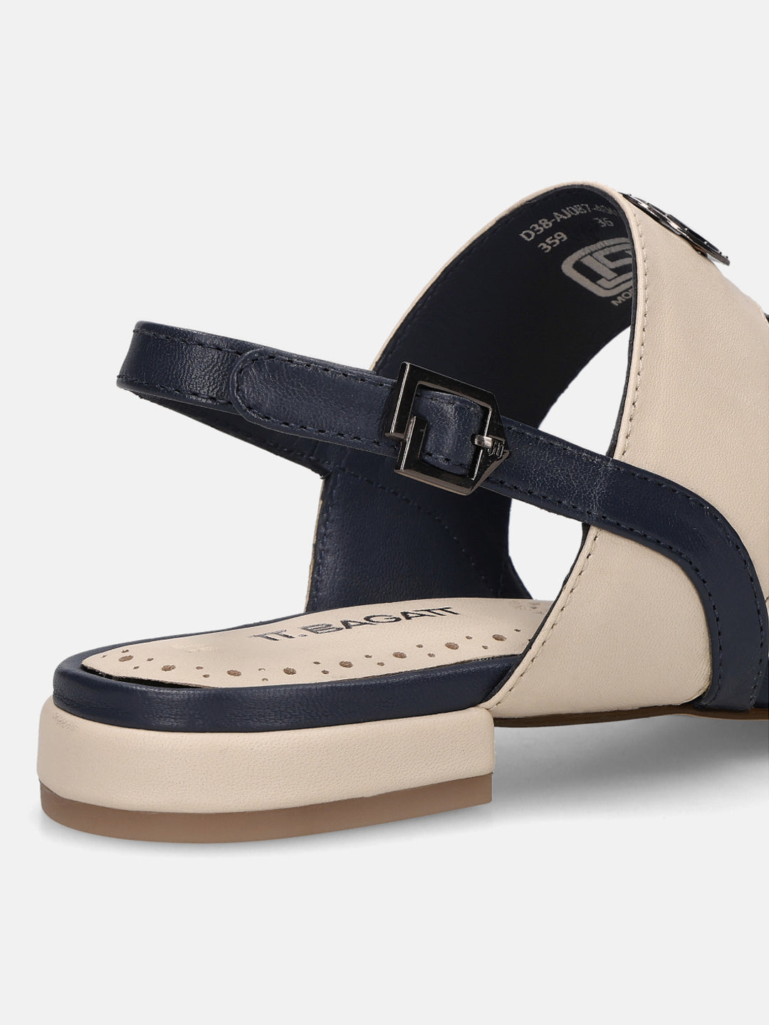 TT.BAGATT Glaze Off-White Premium Leather Thongs Flat Sandal