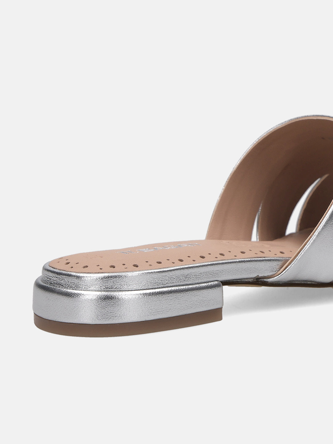 TT.BAGATT Glaze Silver Premium Leather Mules Flat Sandal