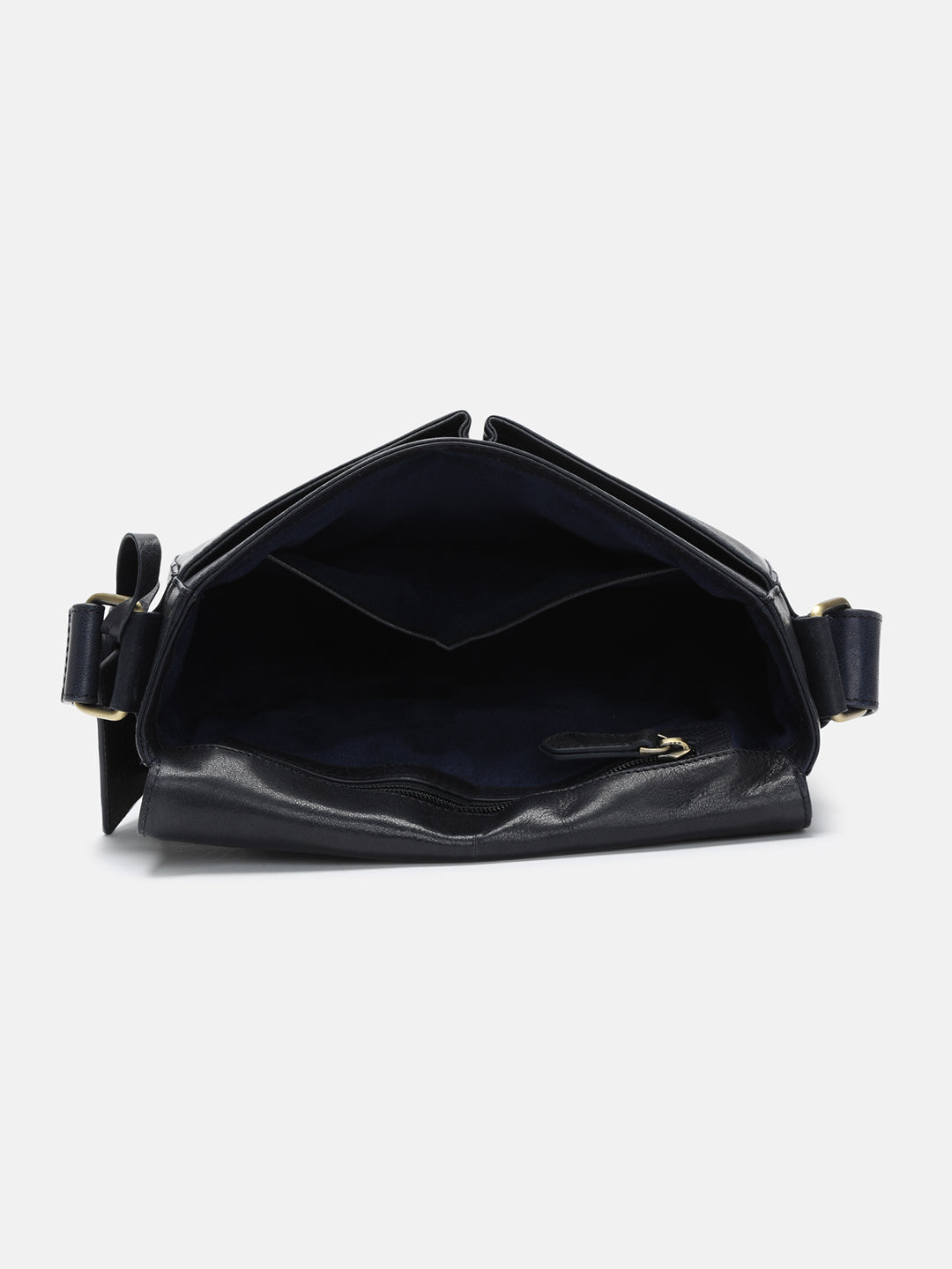 BAGATT Novara Blue Leather Messenger Bag