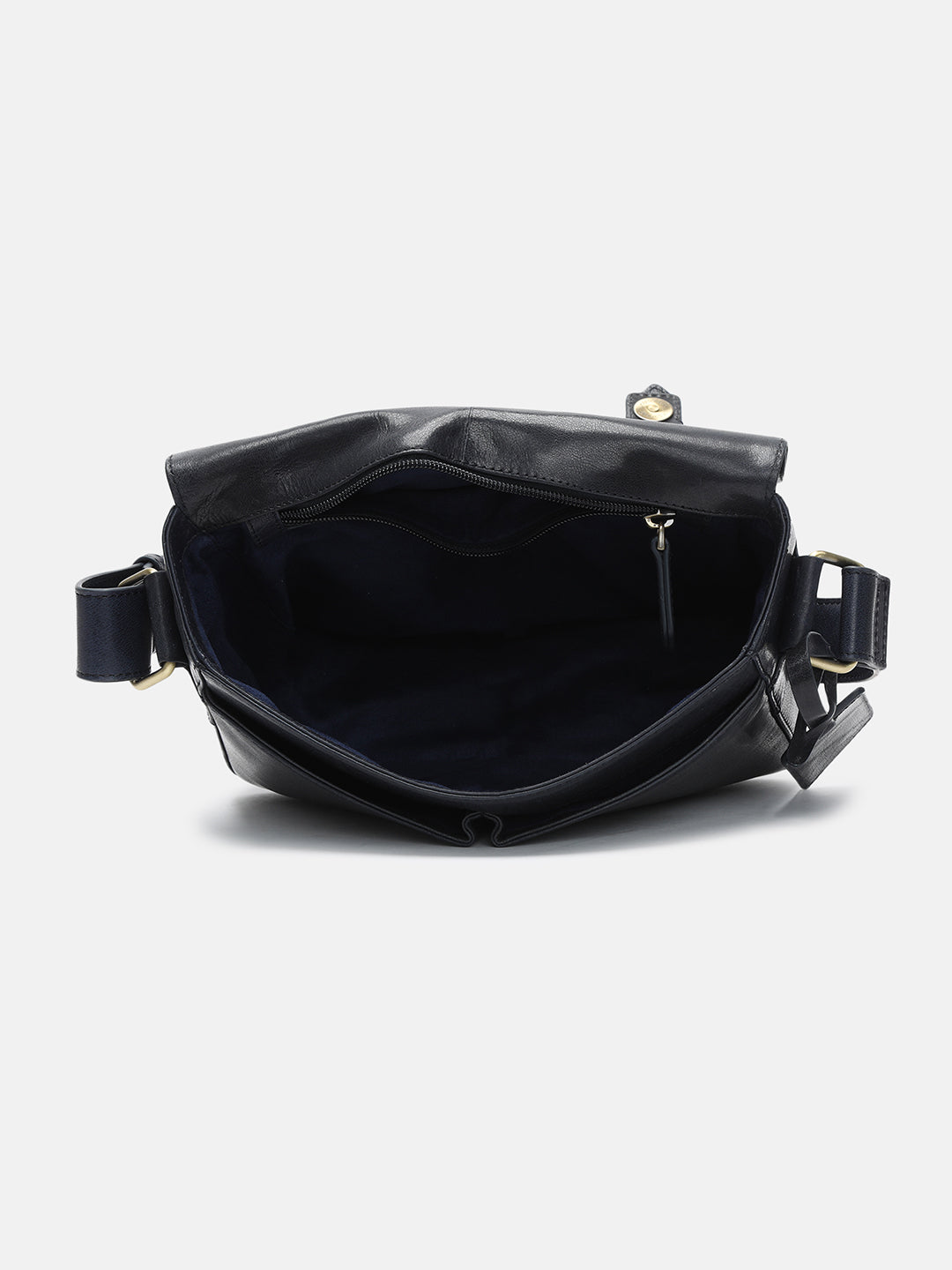 BAGATT Novara Blue Leather Messenger Bag