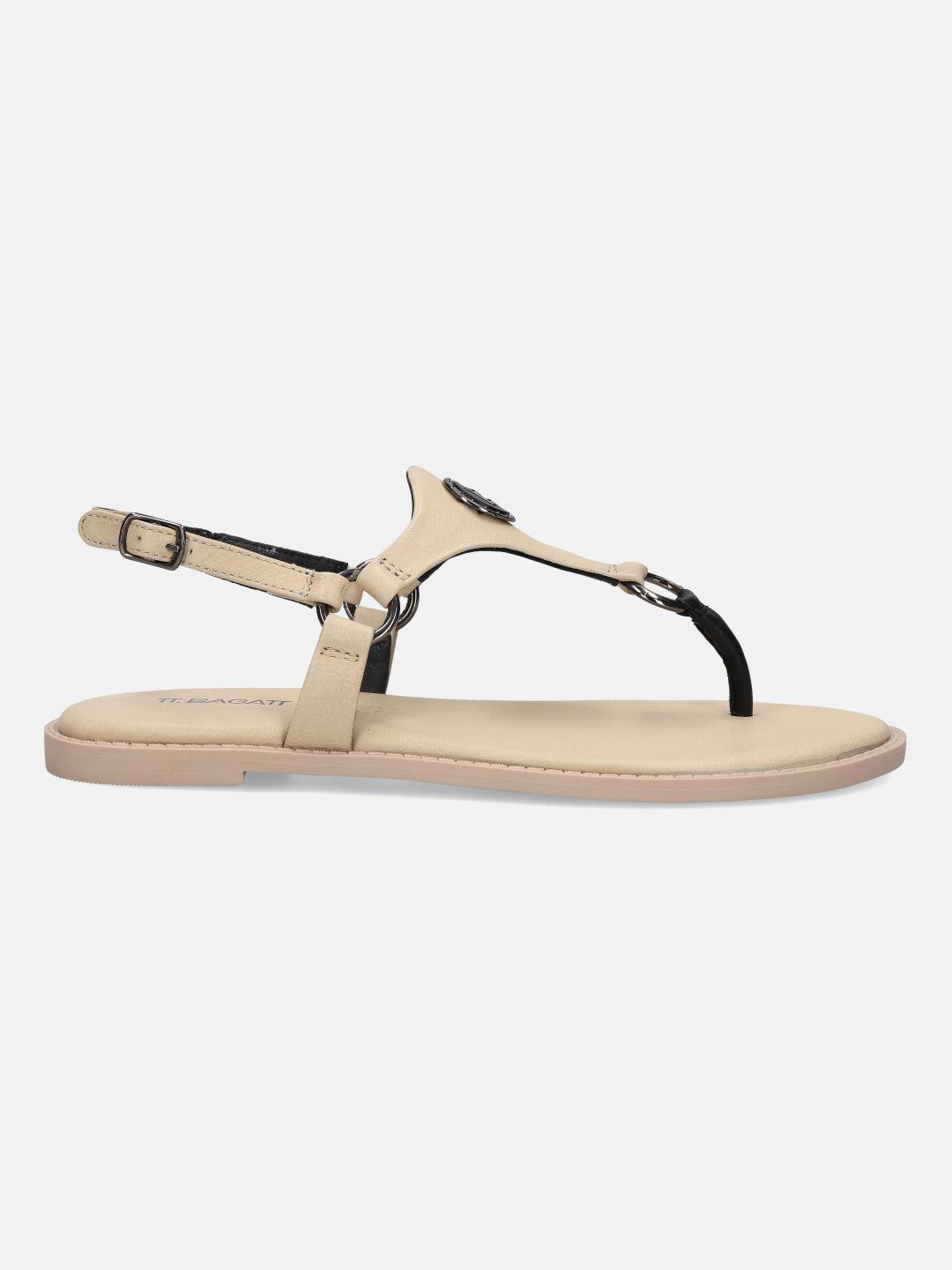 TT.BAGATT Goldy Off-White Premium Leather Thongs Flat Sandal