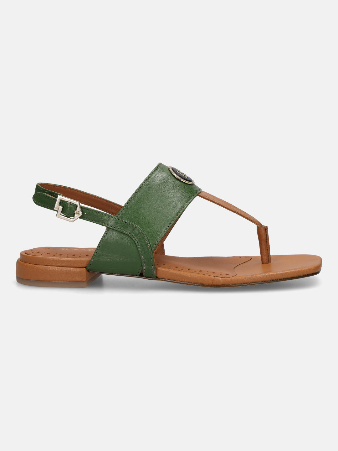 TT.BAGATT Glaze Light Green Premium Leather Thongs Flat Sandal