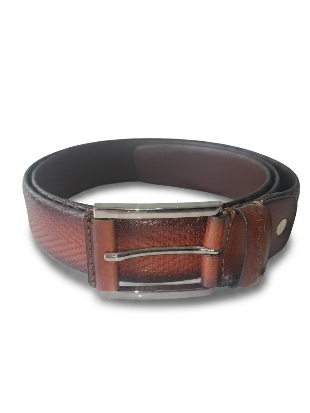 TT.BAGATT Tan Italian Leather Non-Reversible Belts