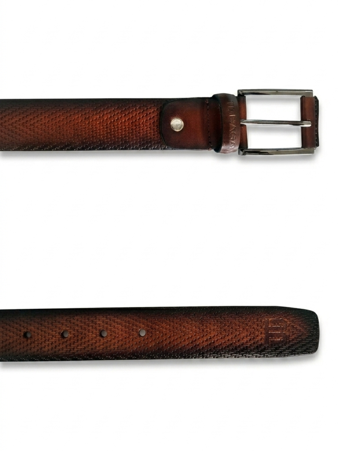 TT.BAGATT Tan Italian Leather Non-Reversible Belts