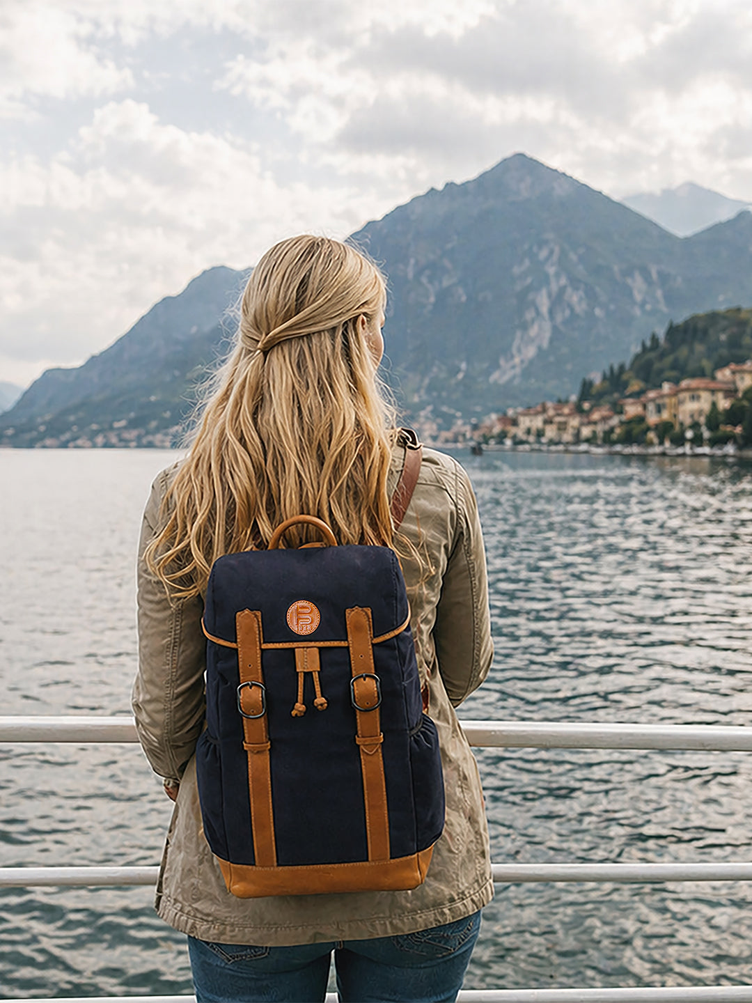 BAGATT Dark Blue Canvas Bagpack