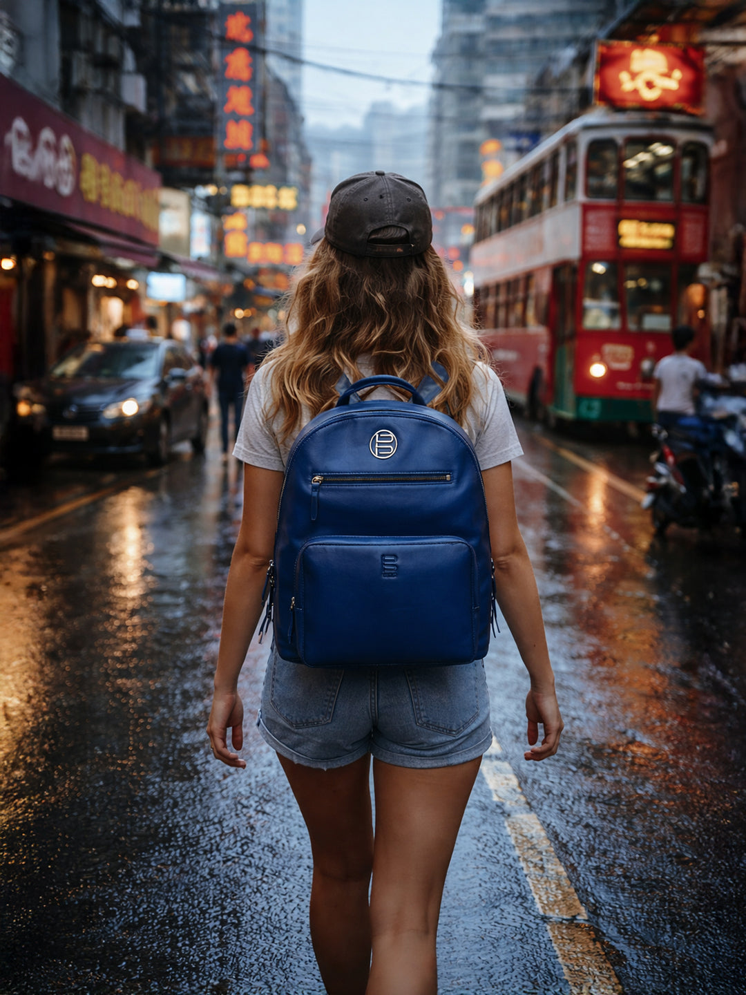 BAGATT Solofra Light blue Leather Bagpack