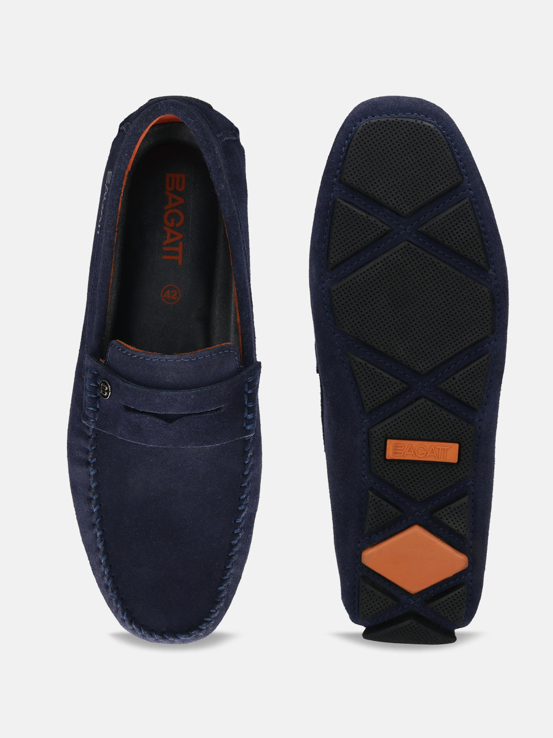 BAGATT Suede Leather Dark Blue Drivers