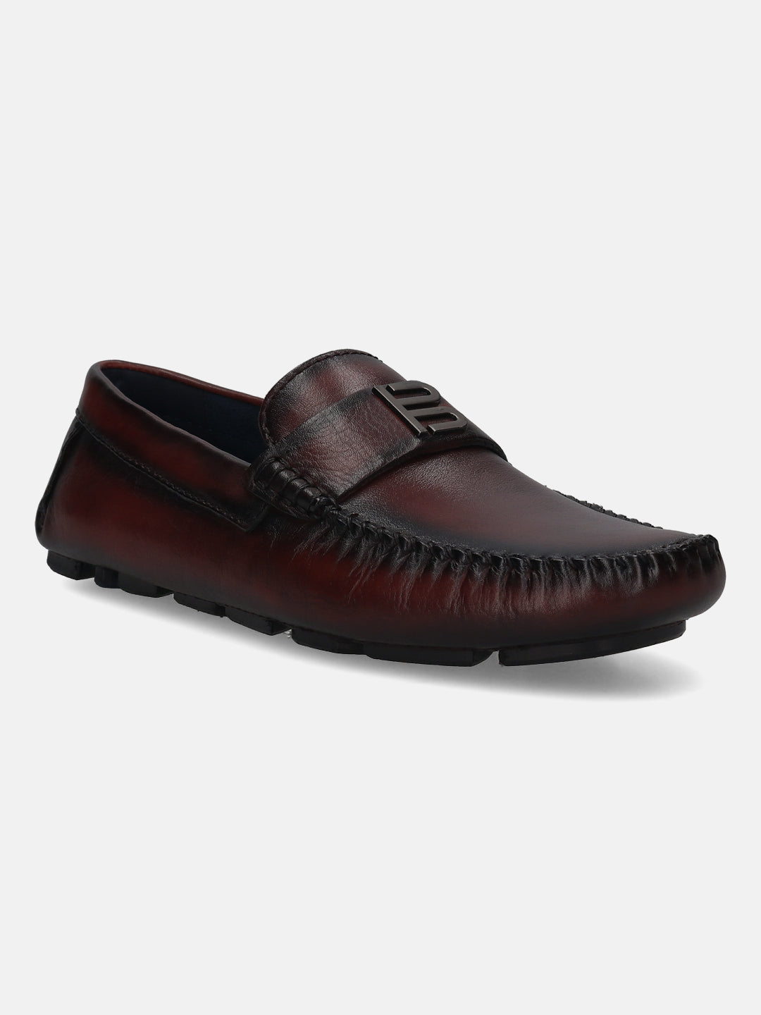 Hexa Dark Red Leather Driver Shoes