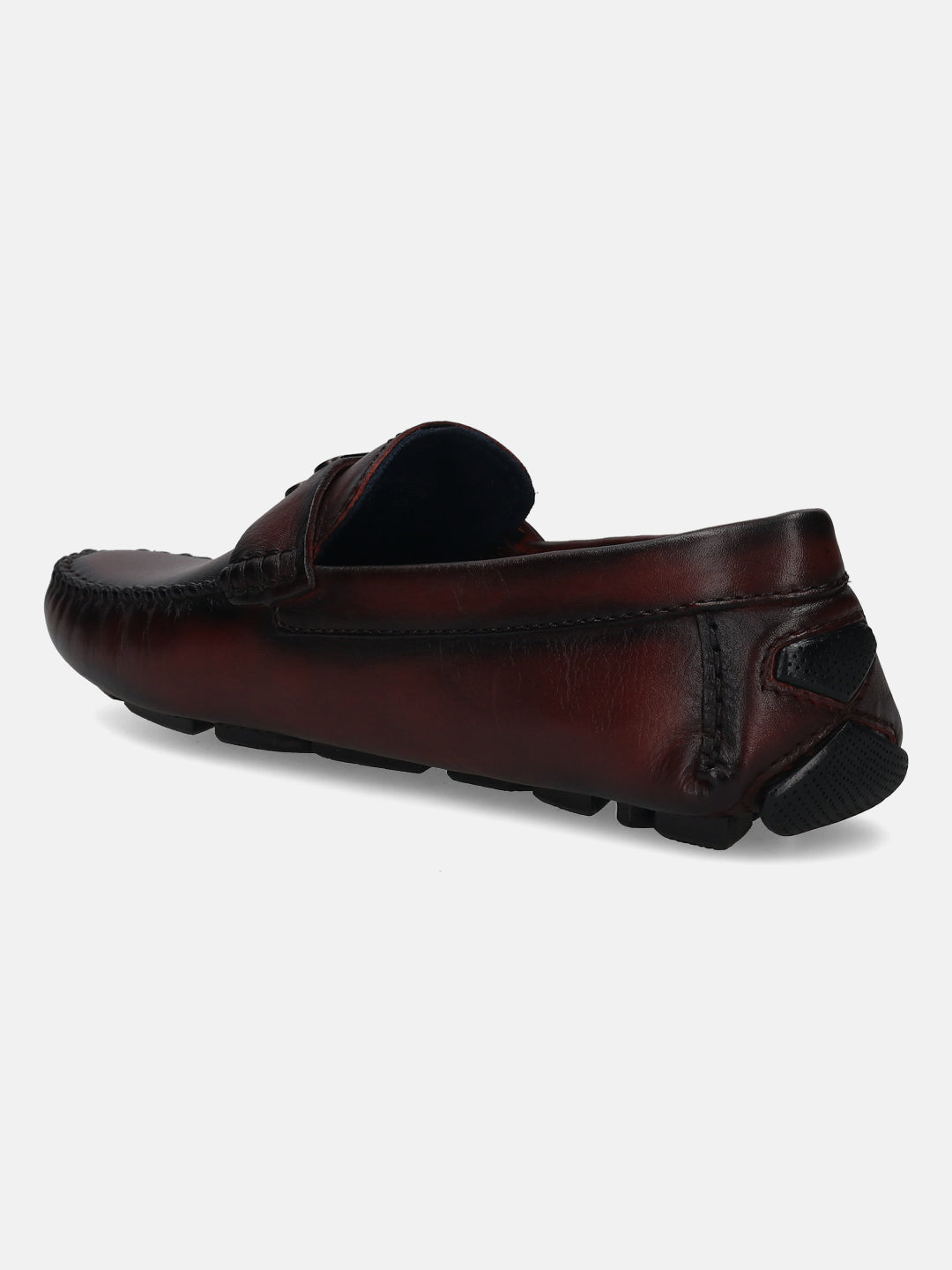 Hexa Dark Red Leather Driver Shoes